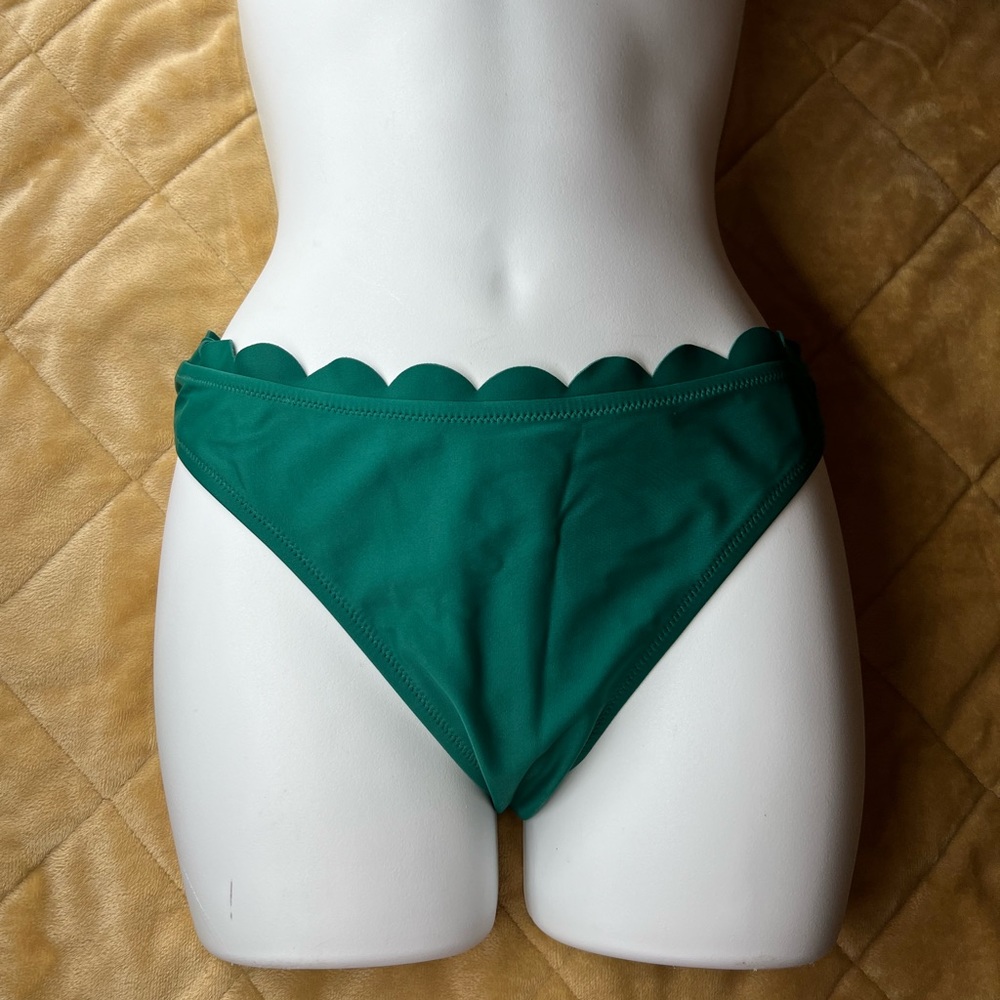 Green scalloped bikini bottoms